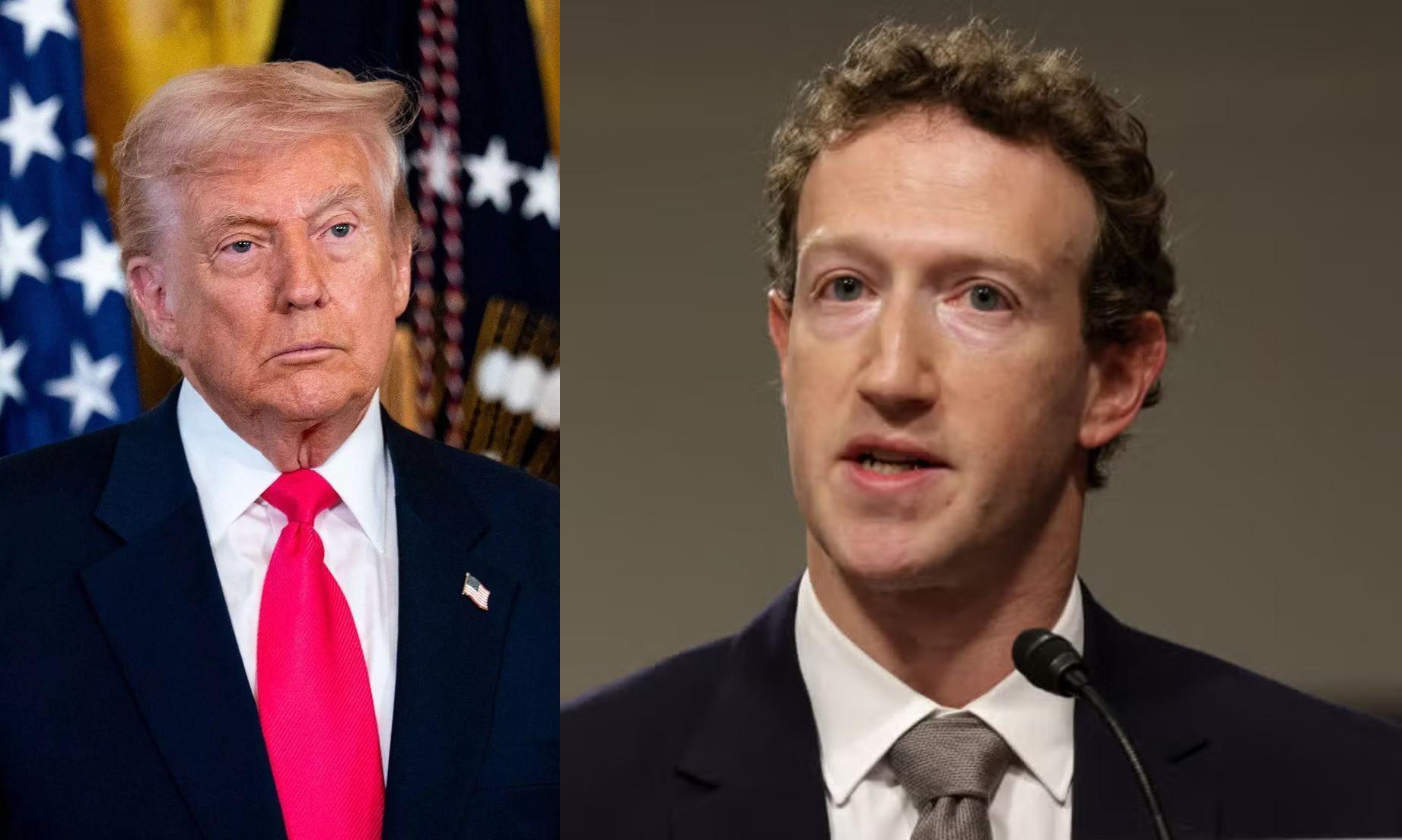 A Split Image photo of Trump and Zuckerberg